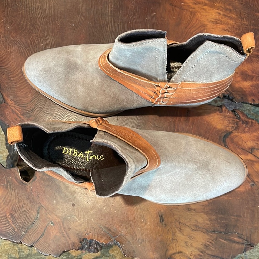 DIBA.true ankle Boots. Gray suede/medium brown accentsWorn once in  house. 9.5M